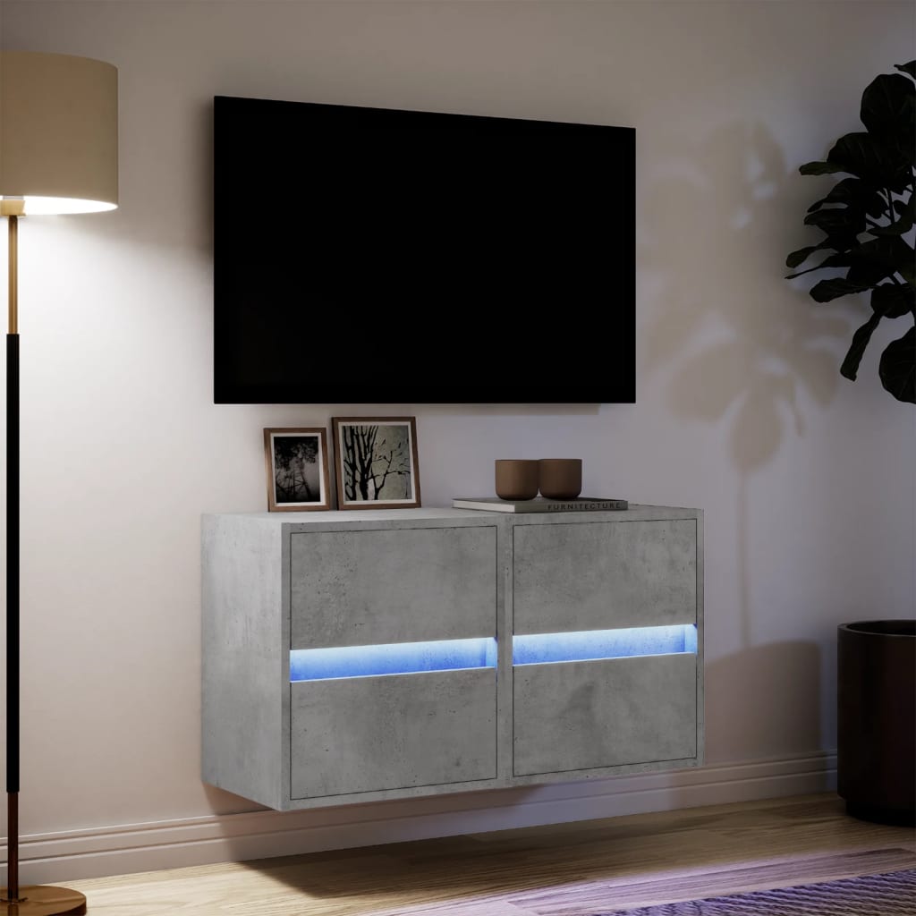 Zidni TV ormarići LED 2 kom boja betona 41x31x45 cm