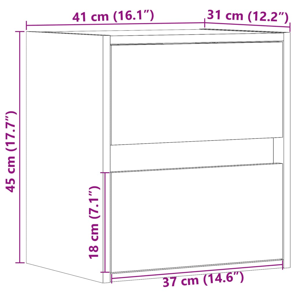 Zidni TV ormarići LED 2 kom boja hrasta 41x31x45 cm