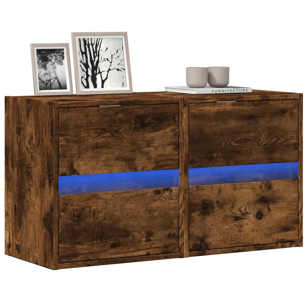 Zidni TV ormarići LED 2 kom boja hrasta 41x31x45 cm