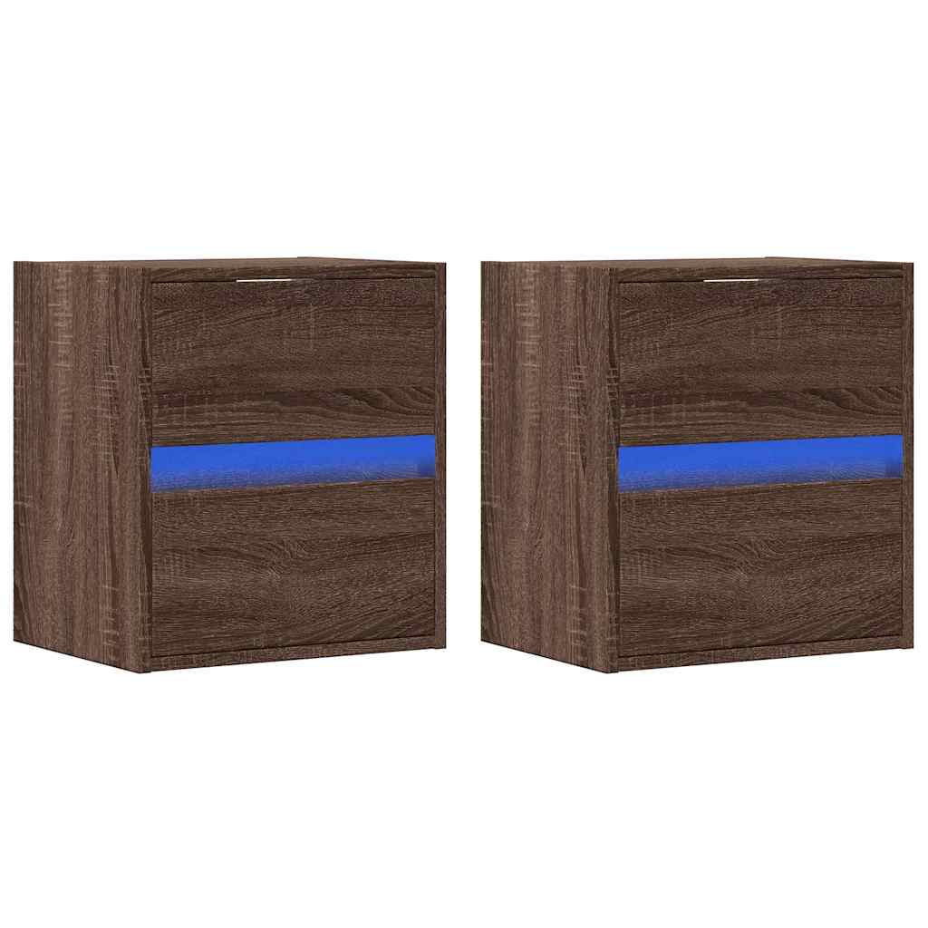 Zidni TV ormarići LED 2 kom boja smeđeg hrasta 41x31x45 cm