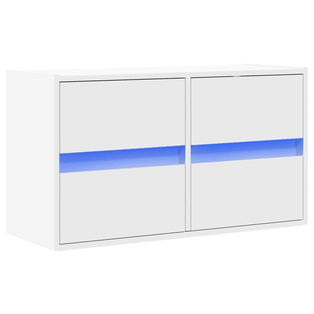 Zidni TV ormarić s LED svjetlima bijeli 80 x 31 x 45 cm