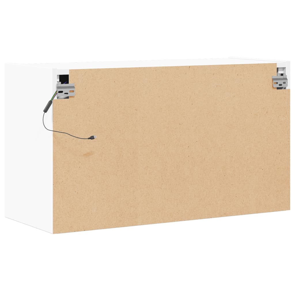 Zidni TV ormarić s LED svjetlima bijeli 80 x 31 x 45 cm