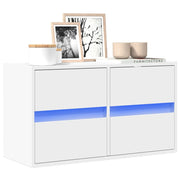 Zidni TV ormarić s LED svjetlima bijeli 80 x 31 x 45 cm