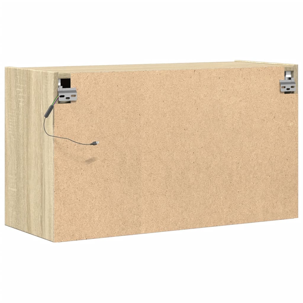 Zidni TV ormarić s LED svjetlima boja hrasta 80 x 31 x 45 cm