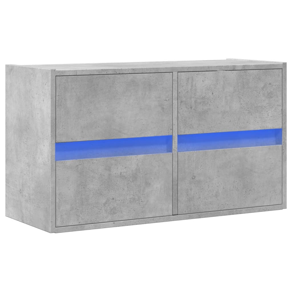 Zidni TV ormarić s LED svjetlima boja betona 80 x 31 x 45 cm