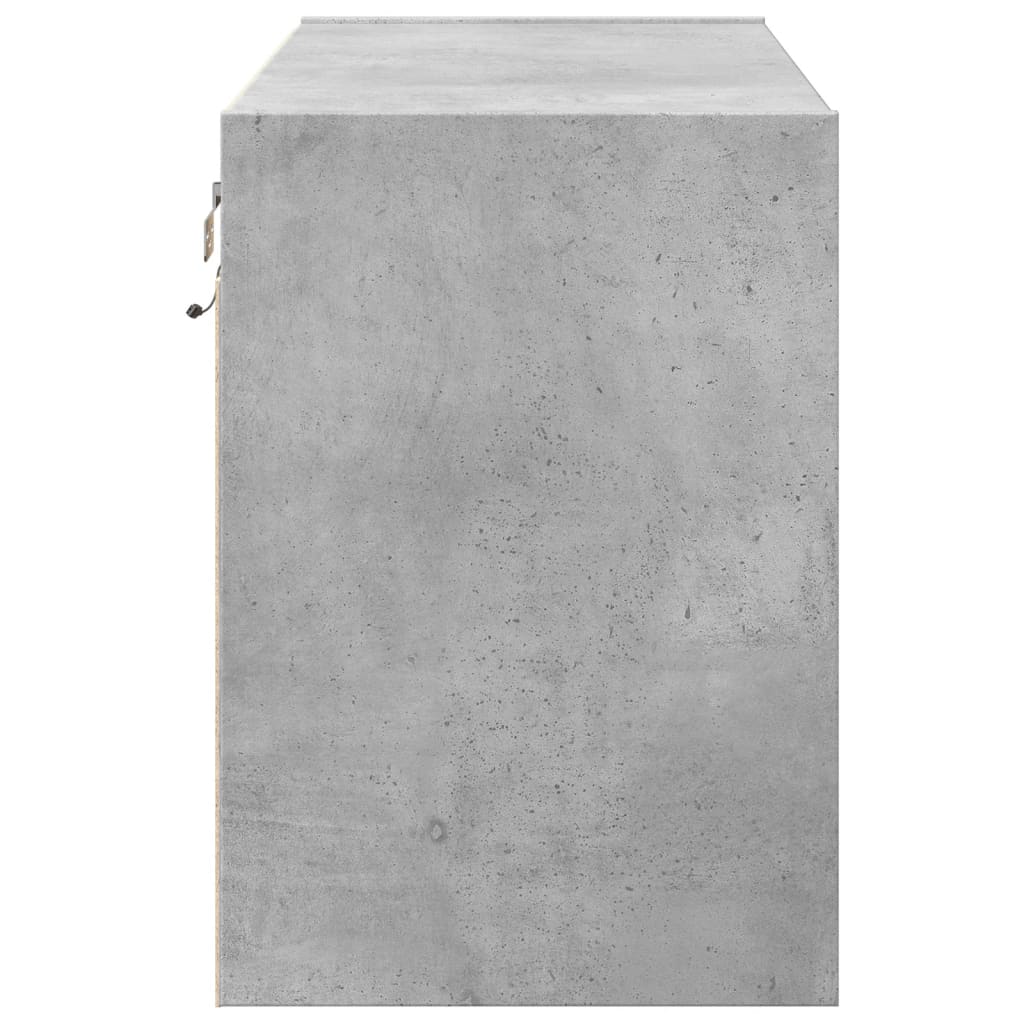 Zidni TV ormarić s LED svjetlima boja betona 80 x 31 x 45 cm