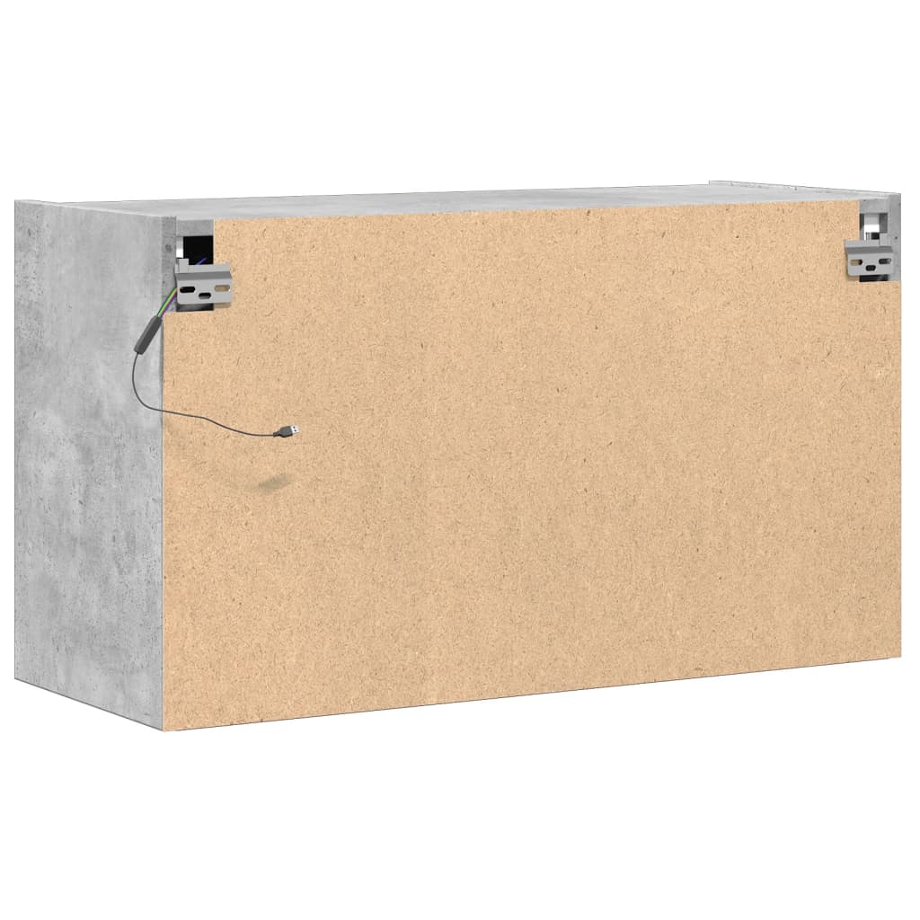 Zidni TV ormarić s LED svjetlima boja betona 80 x 31 x 45 cm