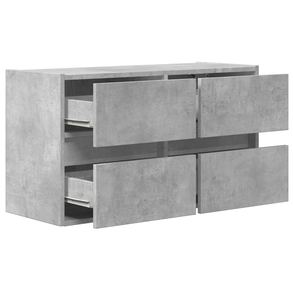 Zidni TV ormarić s LED svjetlima boja betona 80 x 31 x 45 cm