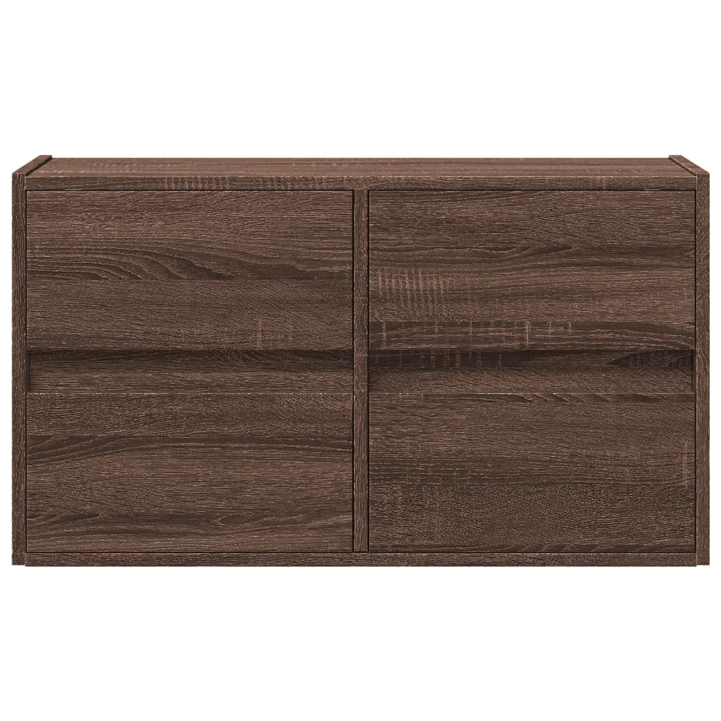 Zidni TV ormarić s LED svjetlima smeđa boja hrasta 80x31x45 cm
