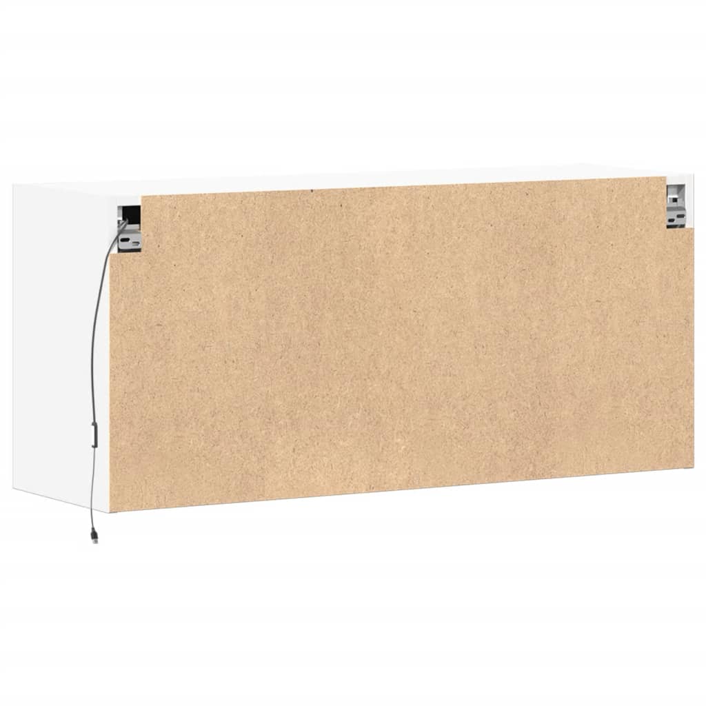 Zidni TV ormarić s LED svjetlima bijeli 100x31x45 cm