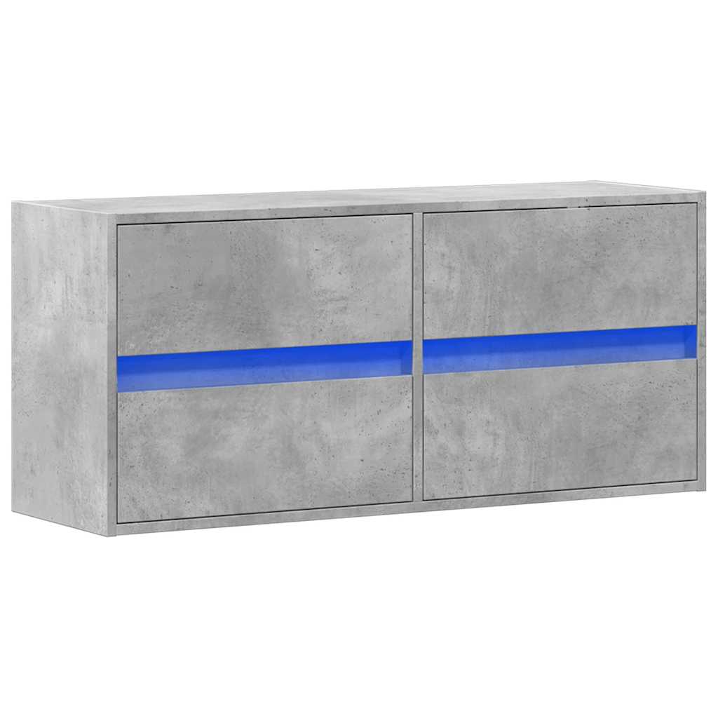 Zidni TV ormarić s LED svjetlima boja betona 100x31x45 cm