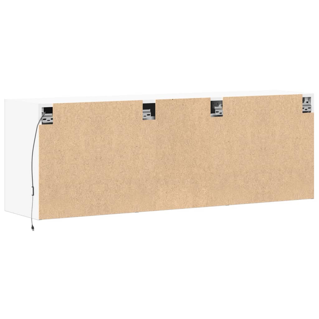 Zidni TV ormarić s LED svjetlima bijeli 130x31x45 cm