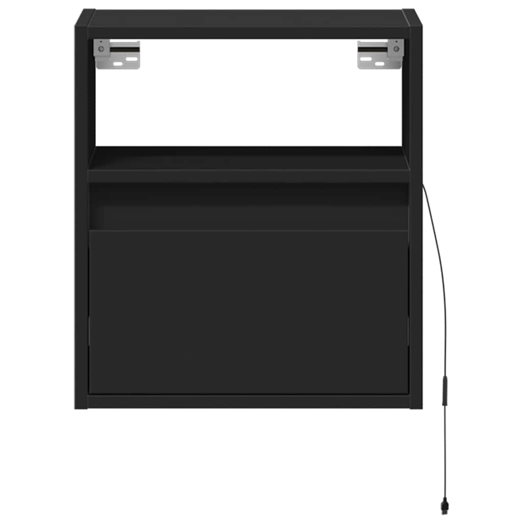 Zidni TV ormarići s LED svjetlima 2 kom crni 41x31x45 cm