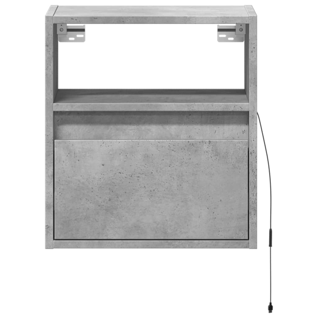 Zidni TV ormarić s LED svjetlima boja betona 41x31x45 cm