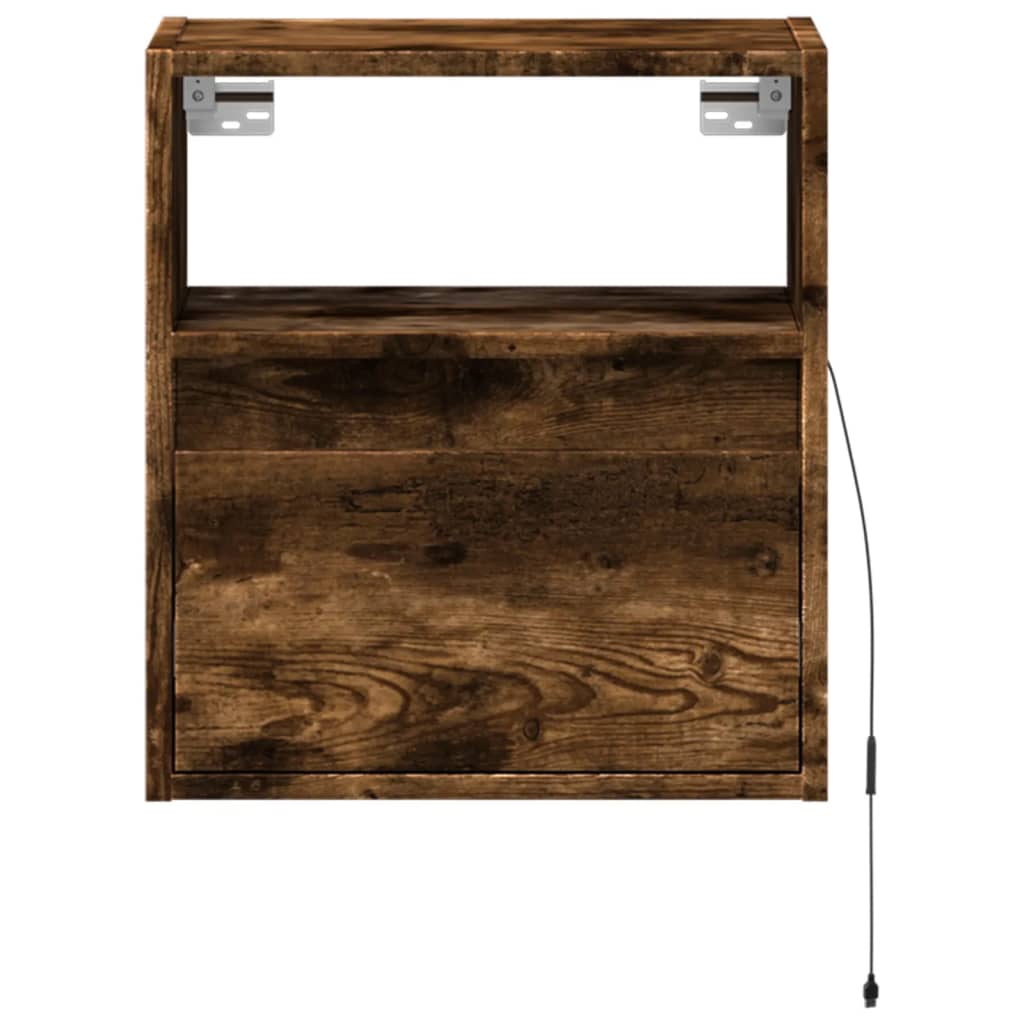 Zidni TV ormarić s LED svjetlima boja hrasta 41x31x45 cm
