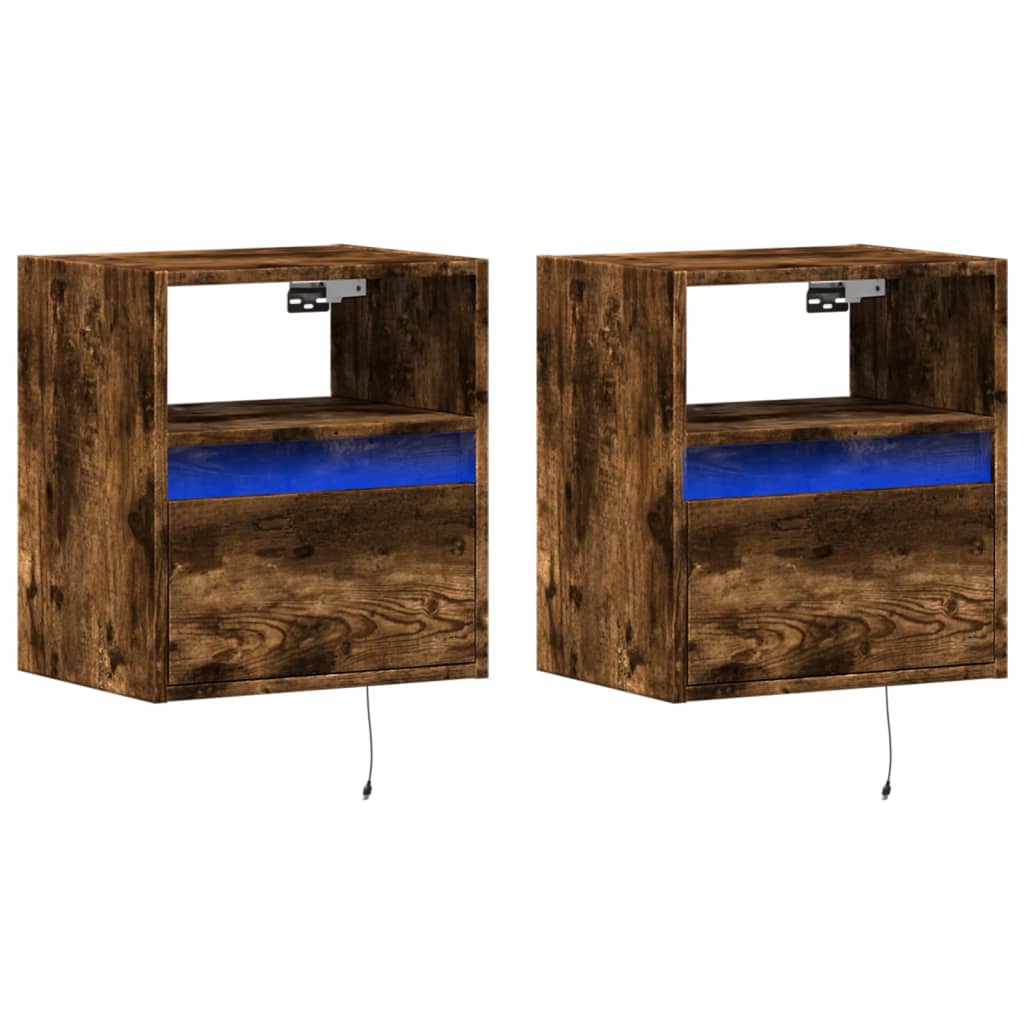 Zidni TV ormarići LED 2 kom boja hrasta 41x31x45 cm