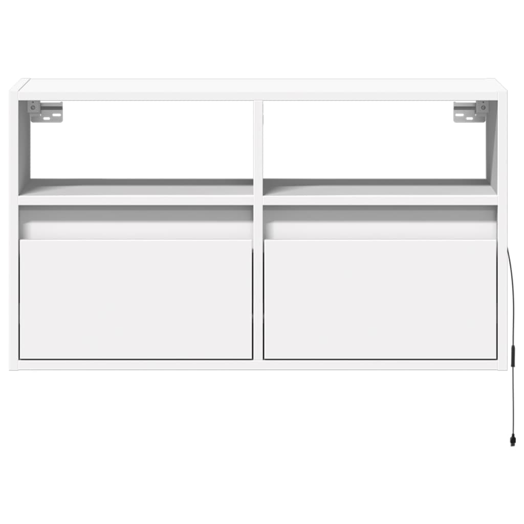 Zidni TV ormarić s LED svjetlima bijeli 80 x 31 x 45 cm