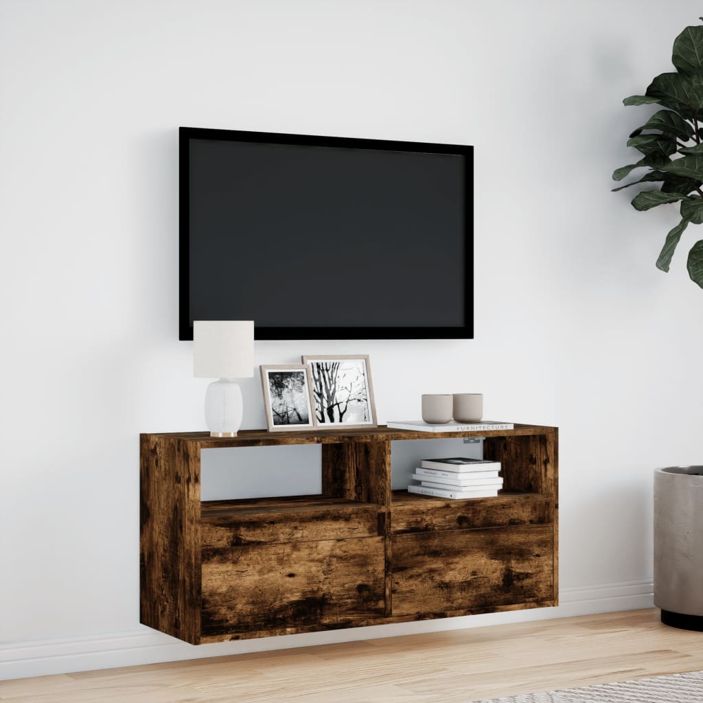 Zidni TV ormarić LED boja dimljenog hrasta 100x31x45 cm