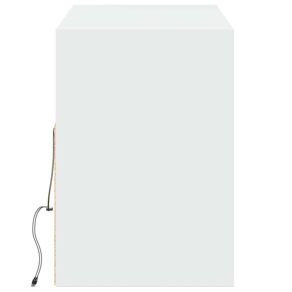 Zidni TV ormarić s LED svjetlima bijeli 130x31x45 cm