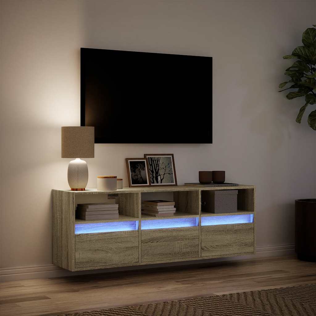 Zidni TV ormarić LED boja hrasta sonome 130 x 31 x 45 cm
