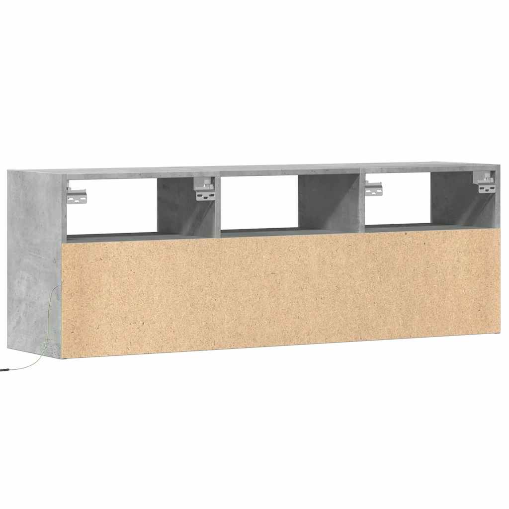 Zidni TV ormarić s LED svjetlima boja betona 130 x 31 x 45 cm