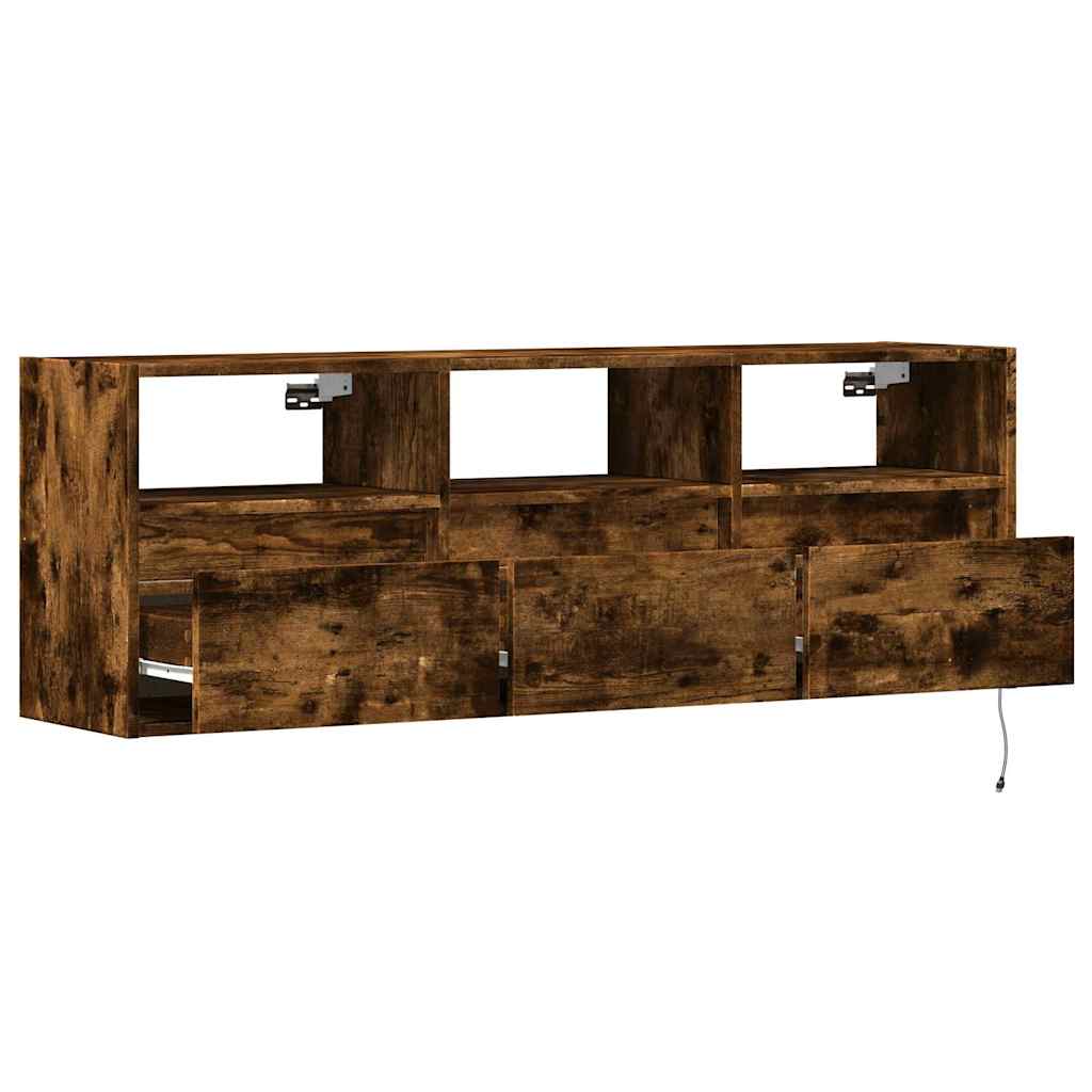 Zidni TV ormarić LED boja dimljenog hrasta 130x31x45 cm