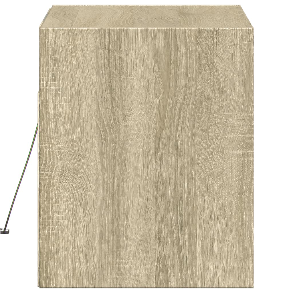 Zidni TV ormarić s LED svjetlima boja hrasta sonome 80x31x38 cm