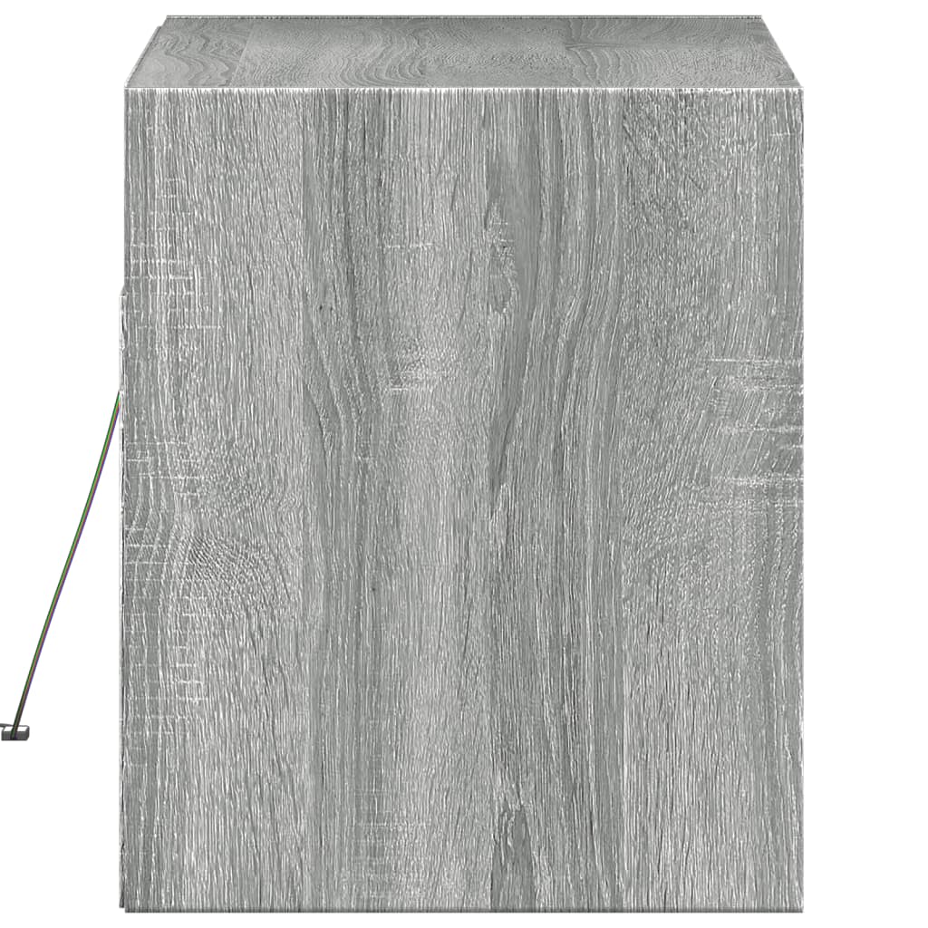Zidni TV ormarić s LED svjetlima siva boja hrasta 80x31x38 cm