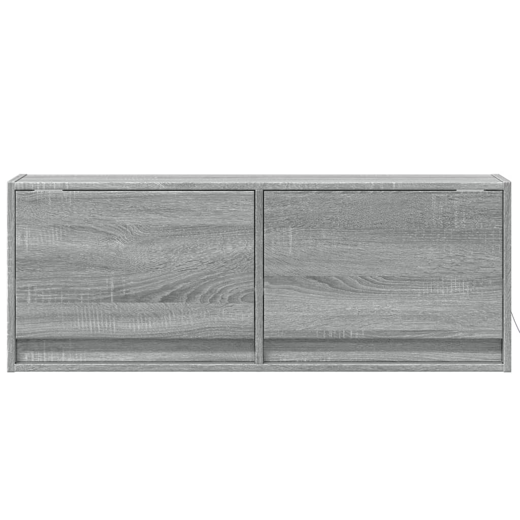 Zidni TV ormarić s LED svjetlima siva boja hrasta 100x31x38 cm