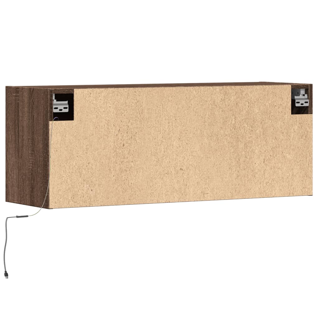 Zidni TV ormarić LED smeđa boja hrasta 100x31x38 cm