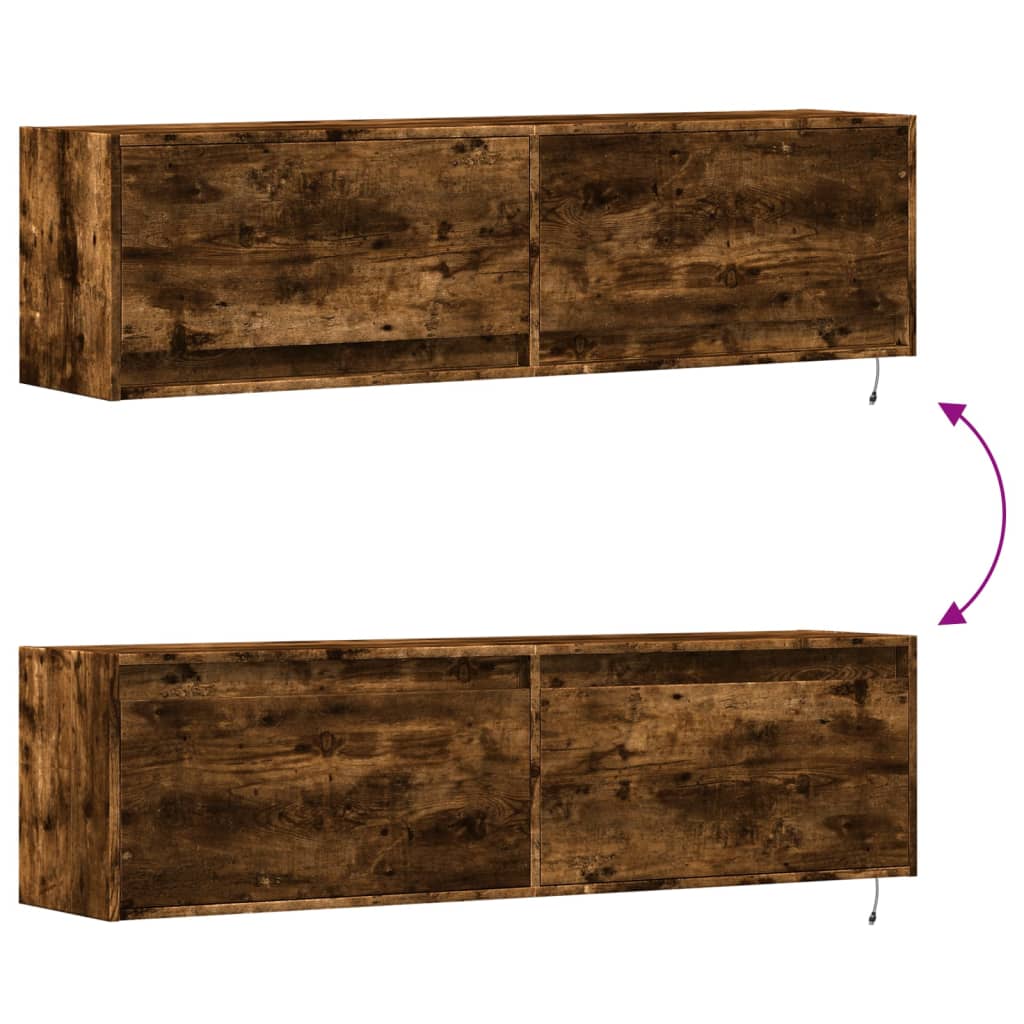 Zidni TV ormarić LED boja dimljenog hrasta 140x31x38 cm