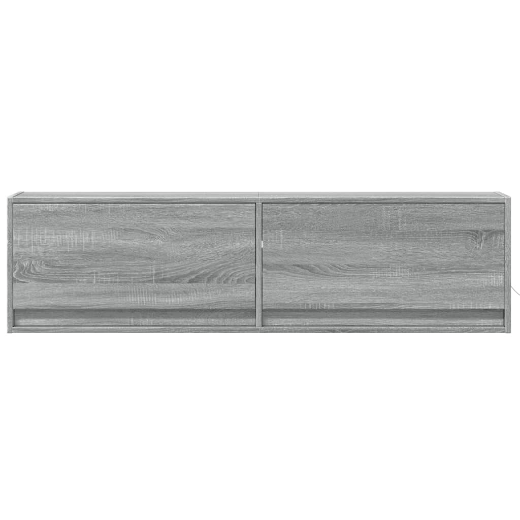 Zidni TV ormarić s LED svjetlima siva boja hrasta 140x31x38 cm