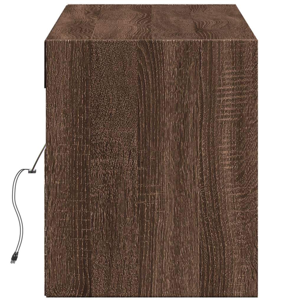 Zidni TV ormarić LED smeđa boja hrasta 140x31x38 cm