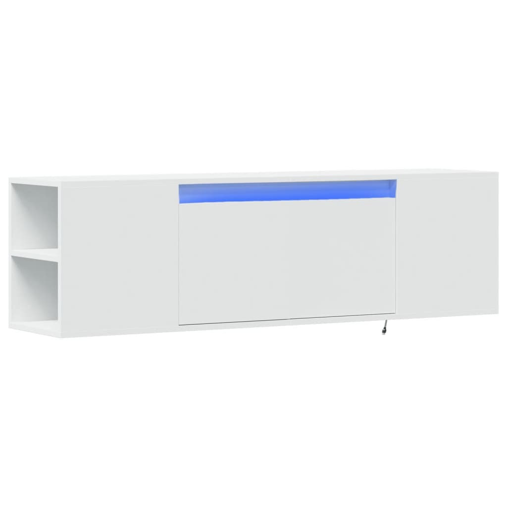 Zidni TV ormarić s LED svjetlima bijeli 135x31x39,5 cm