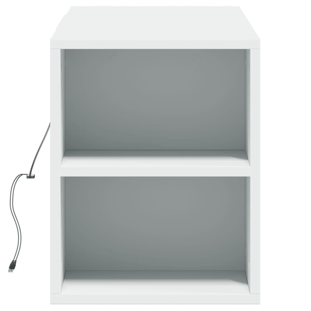 Zidni TV ormarić s LED svjetlima bijeli 135x31x39,5 cm