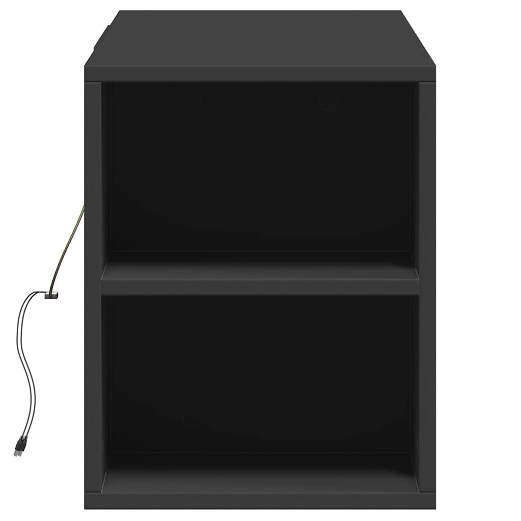 Zidni TV ormarić s LED svjetlima crni 135x31x39,5 cm