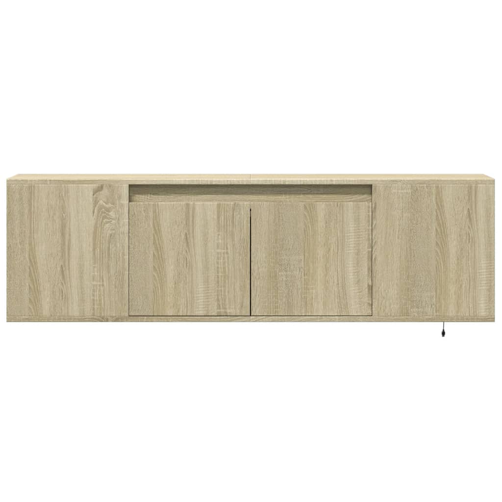 Zidni TV ormarić s LED svjetlima boja hrasta 135x31x39,5 cm