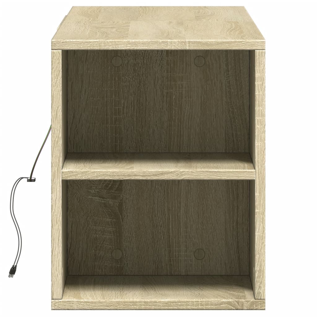 Zidni TV ormarić s LED svjetlima boja hrasta 135x31x39,5 cm