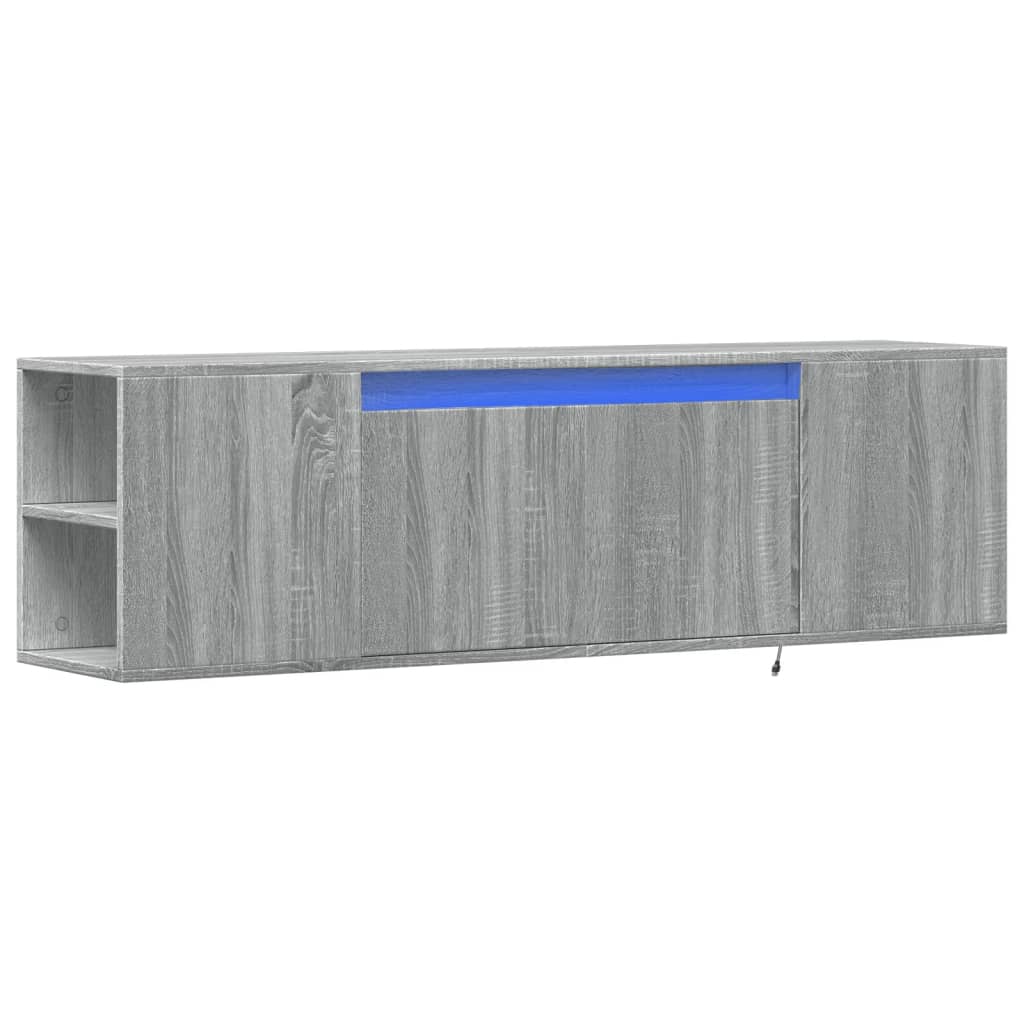Zidni TV ormarić s LED svjetlima boja hrasta 135x31x39,5 cm