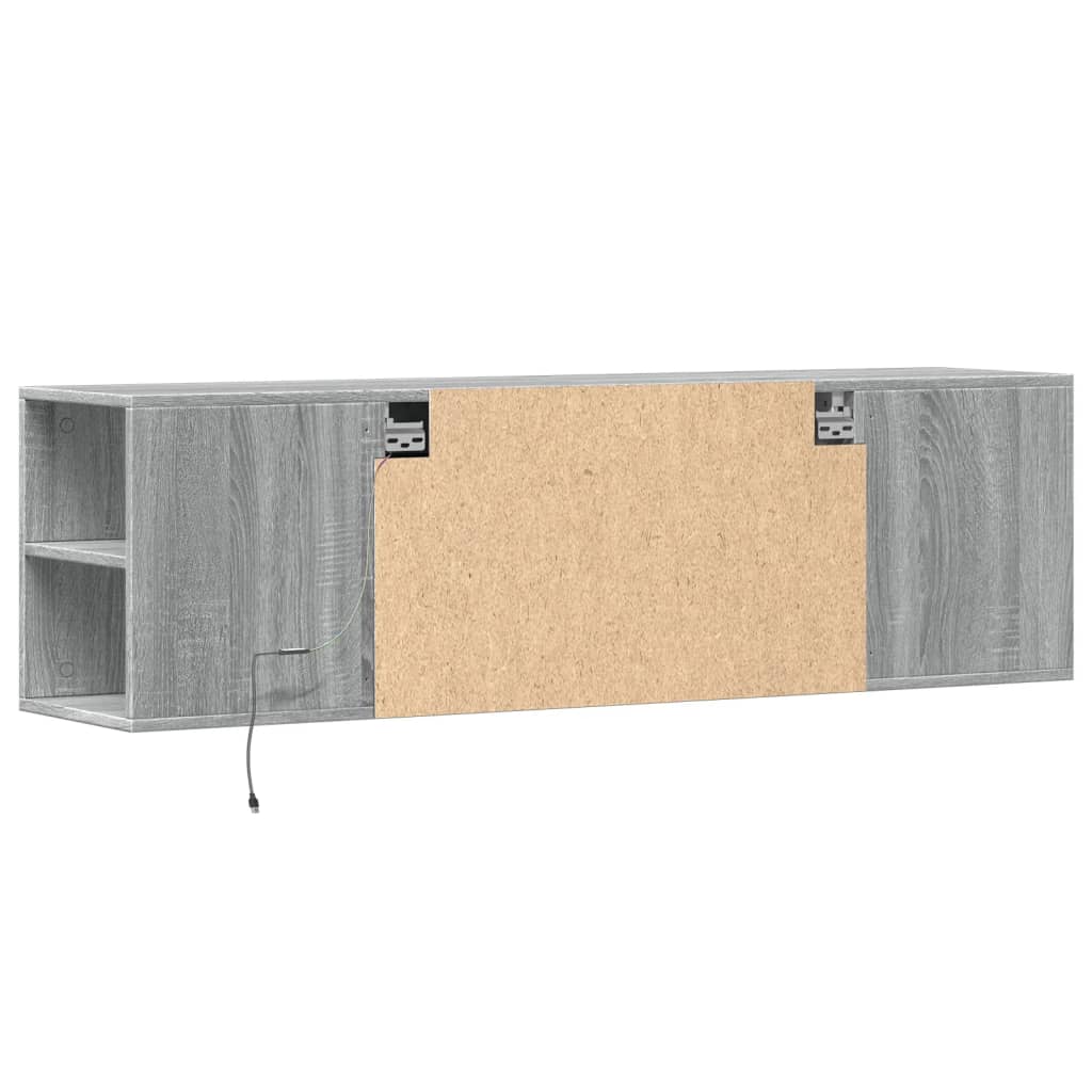 Zidni TV ormarić s LED svjetlima boja hrasta 135x31x39,5 cm