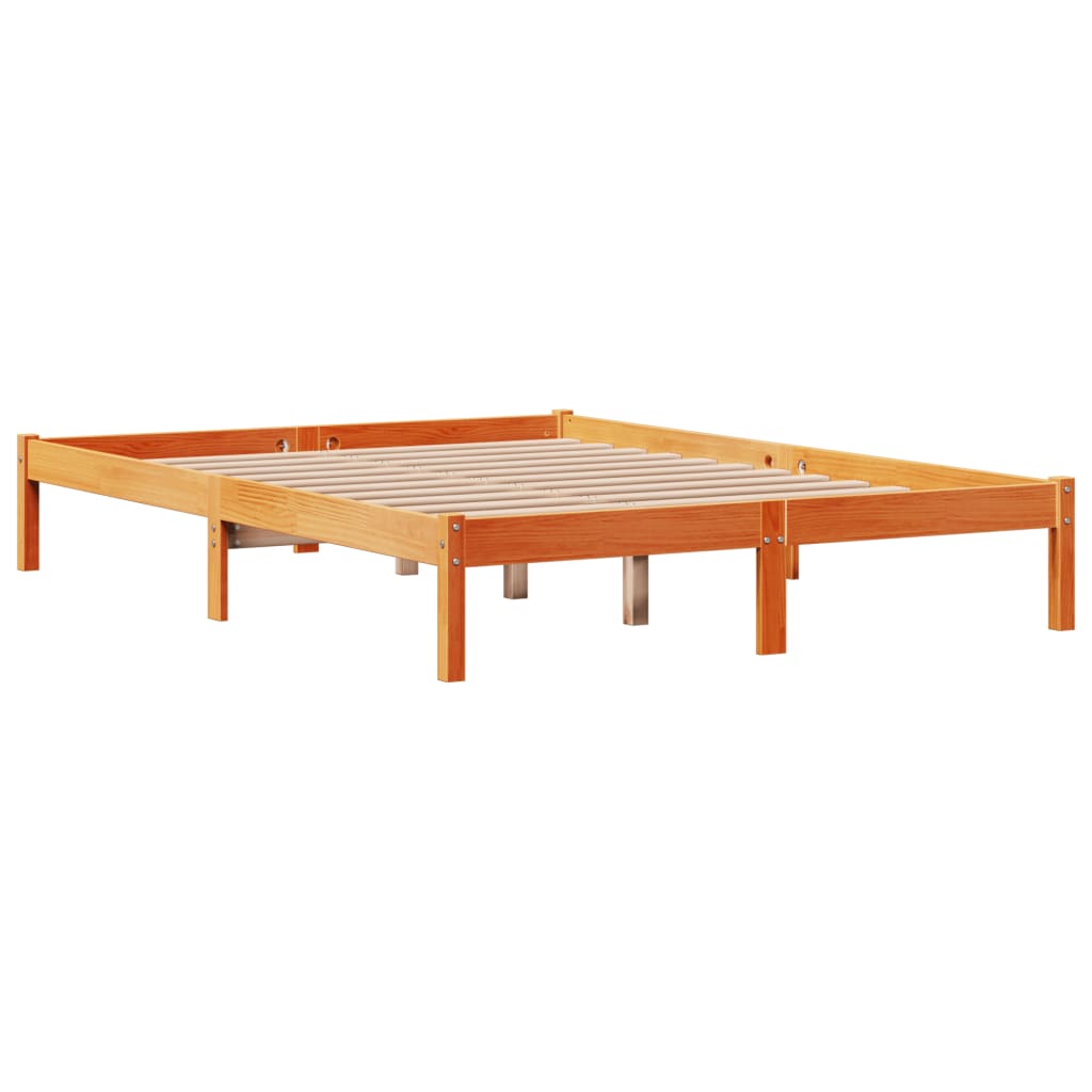 Okvir kreveta s uzglavljem voštano smeđi 150x200 cm od borovine
