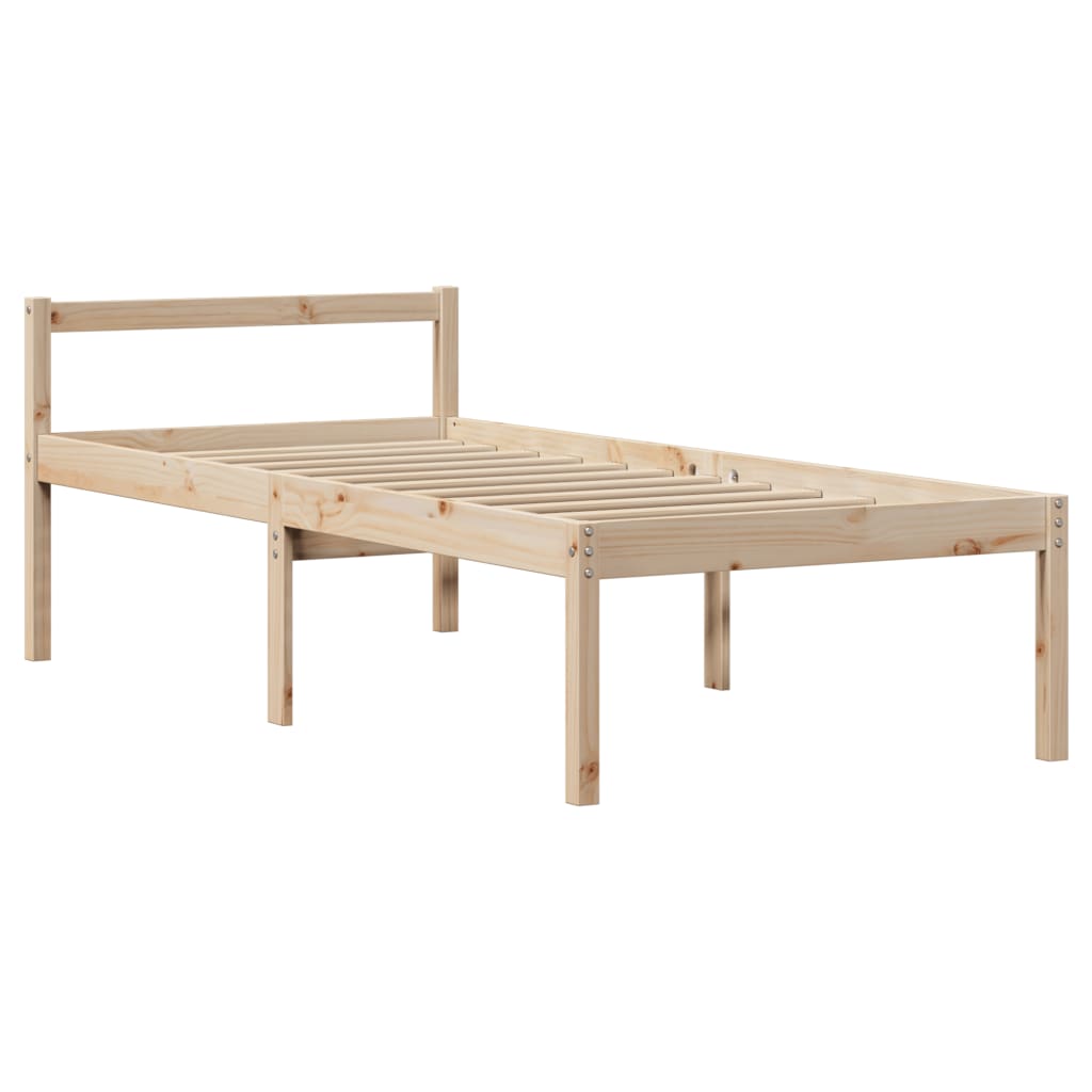 Krevet za starije s uzglavljem 75x190 cm od borovine
