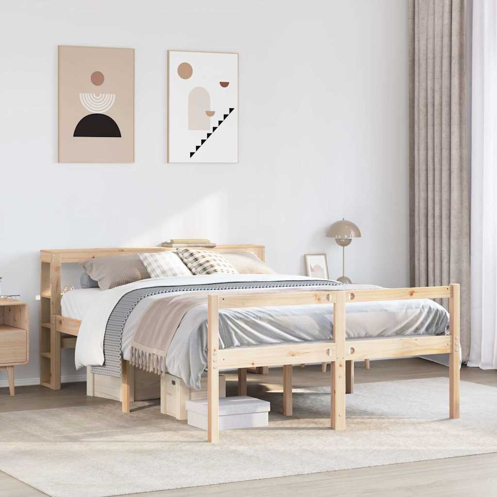 Krevet za starije s uzglavljem 120x200 cm od borovine