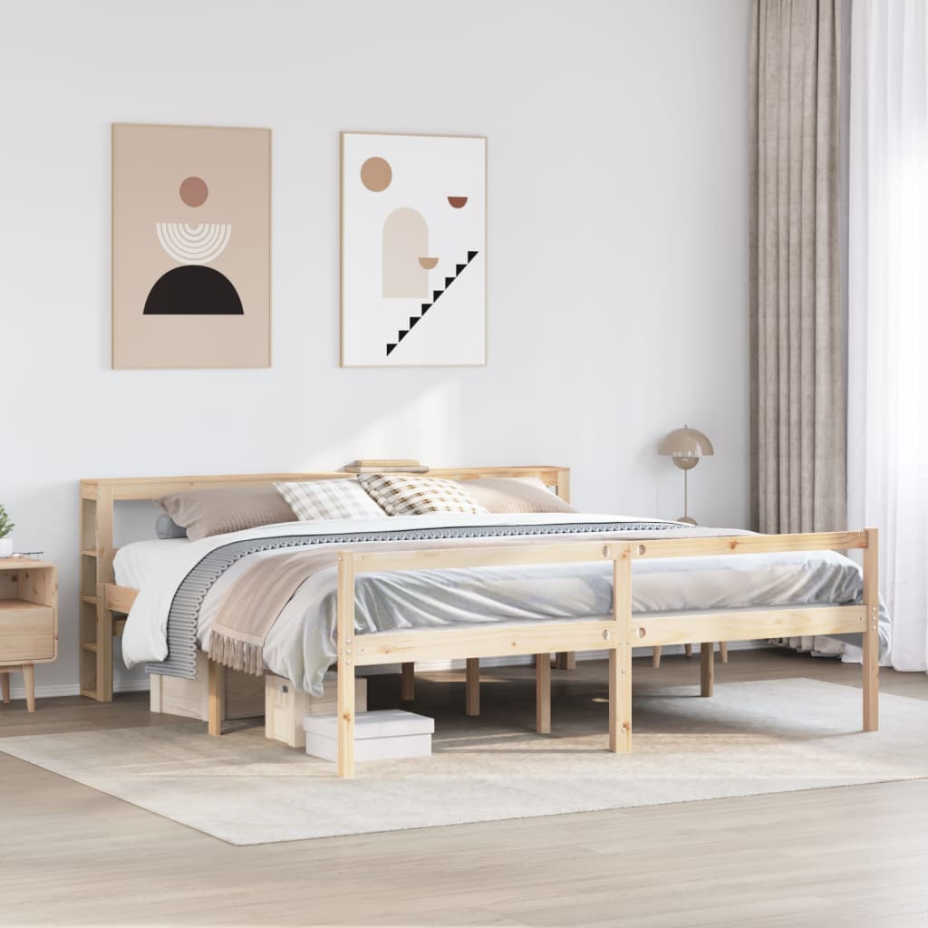 Krevet za starije s uzglavljem 200x200 cm od borovine