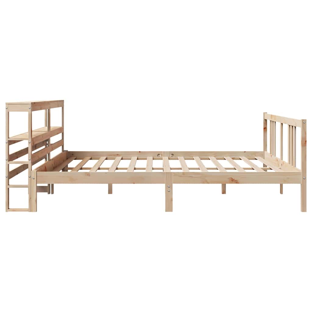 Okvir kreveta s uzglavljem 200 x 200 cm od masivne borovine