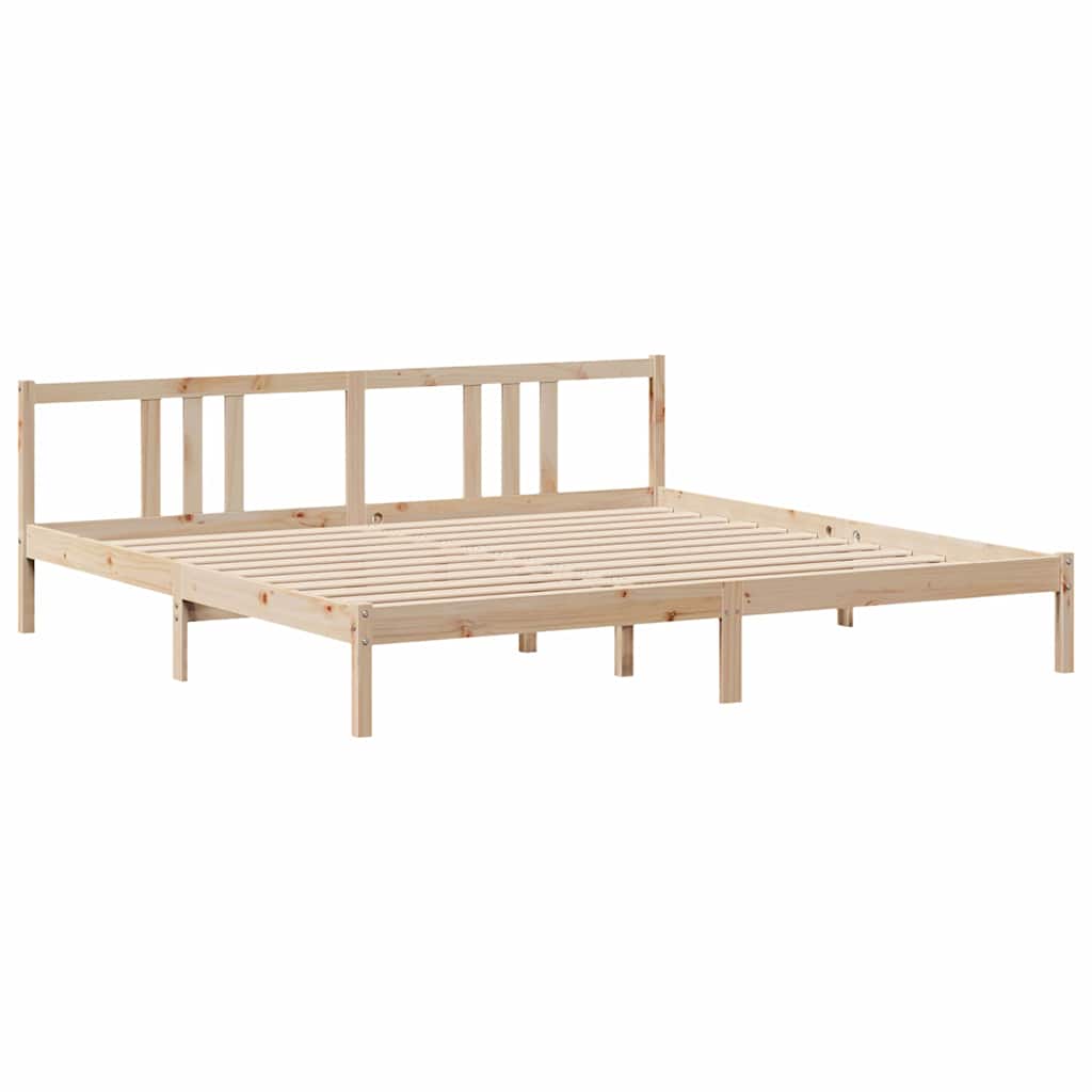 Okvir kreveta s uzglavljem 200 x 200 cm od masivne borovine