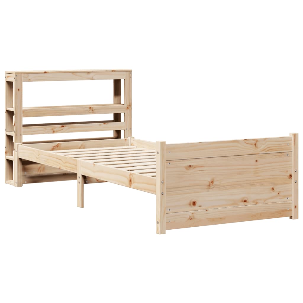 Okvir kreveta s uzglavljem 75x190 cm od borovine