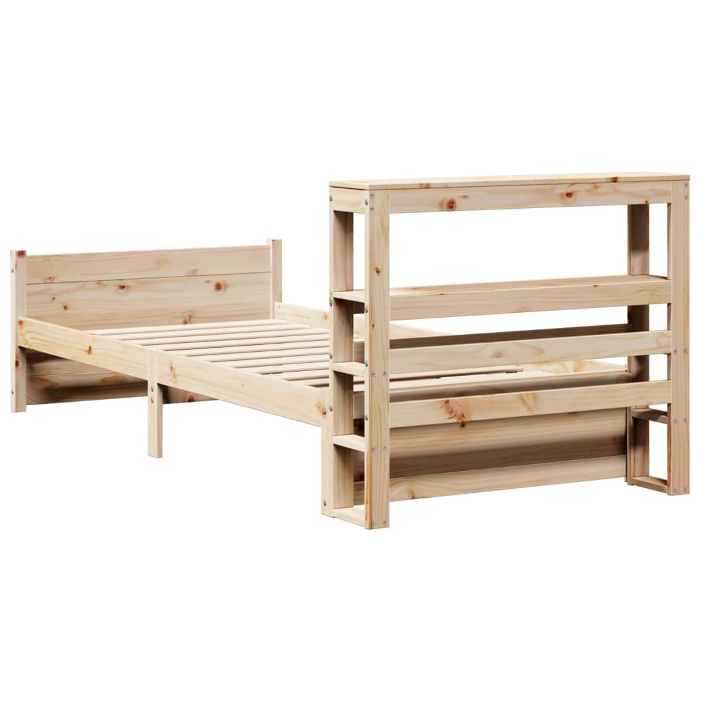 Okvir kreveta s uzglavljem 75x190 cm od borovine