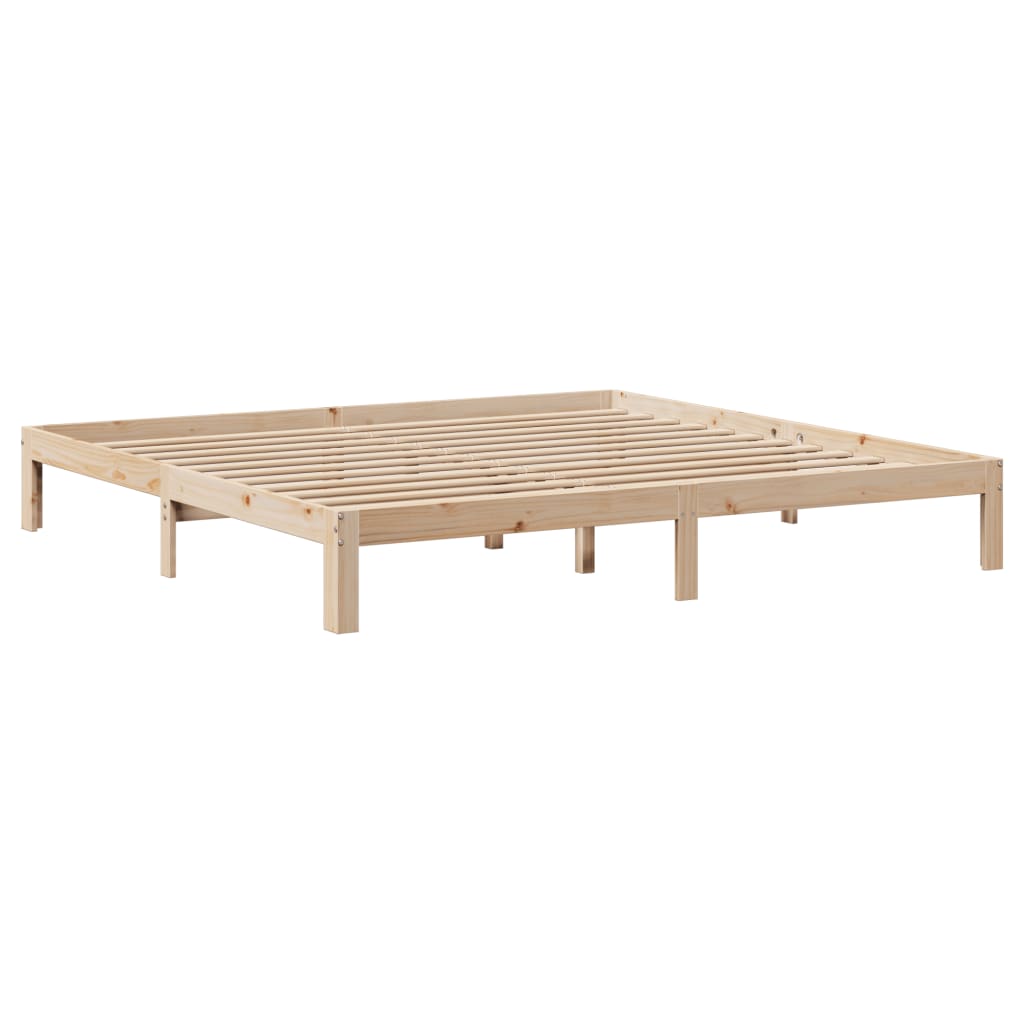 Okvir kreveta s uzglavljem 200 x 200 cm od masivne borovine