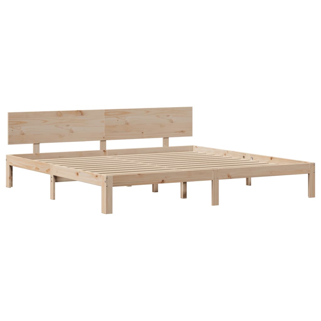 Okvir kreveta s uzglavljem 200 x 200 cm od masivne borovine